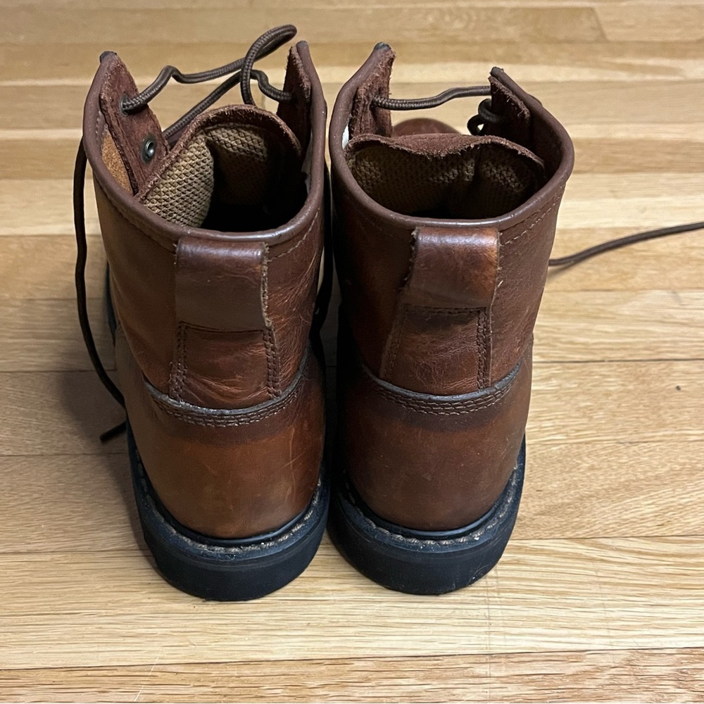 Double‎ H Western Packer Lacer Roper Cowboy Brown Leather Boots 7.5 - Picture 5 of 8